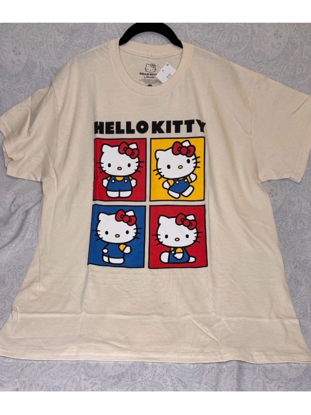 Hello Kitty Kids Graphic Tee - Cream with Red, Blue & Yellow